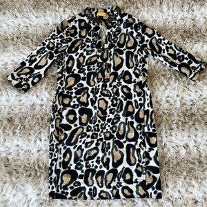 ST. John SoCa Animal Print Leopard Beaded Dress